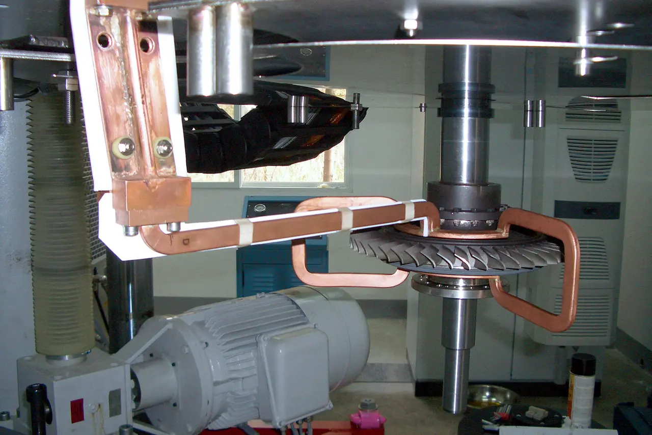 Induction heating for fast and efficient heating of the rotor