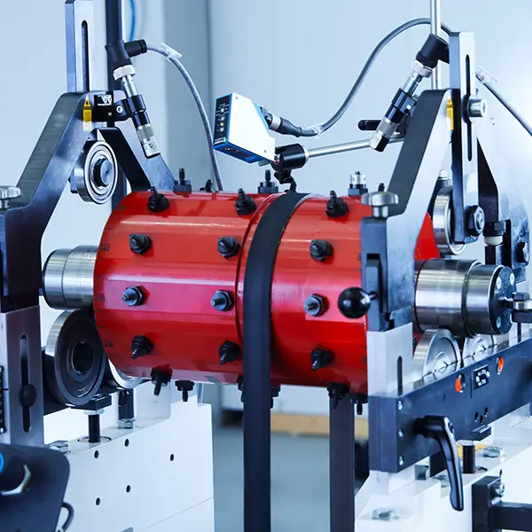 Ansicht eines Rotors auf unserer Maschine Pasio 700 mit einem Testrotor und Laserlinie