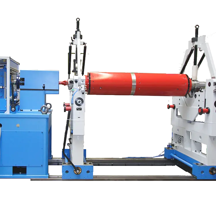 Fronansicht der Schenck Auswuchtmaschine HM7 mit rotem Testrotor