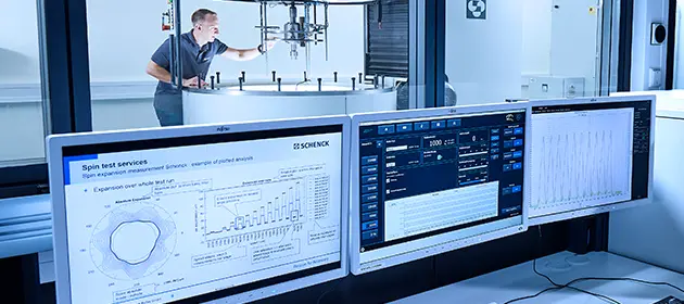 Control and measurement data acquisition for centrifuge stands